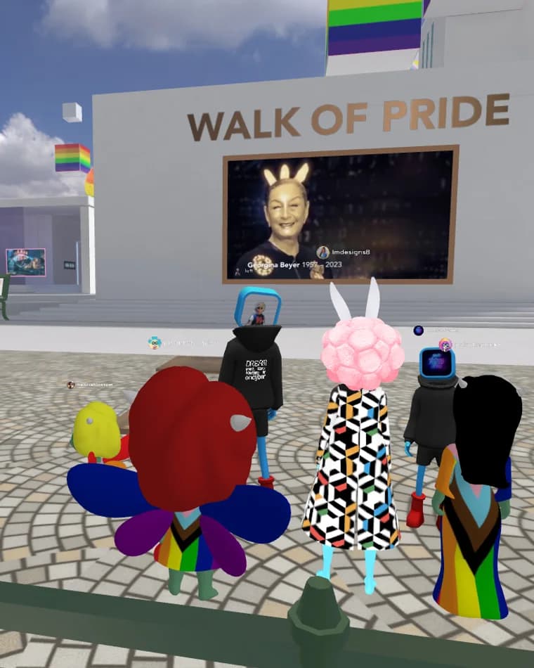 The Walk of Pride monument in the metaverse gallery