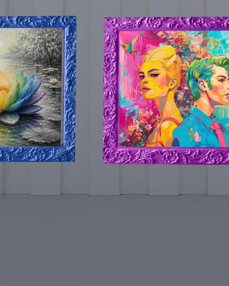 A work from the UNITY art exhibition on the gallery wall